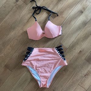 brand new without tags victoria’s secret pink coral bikini set